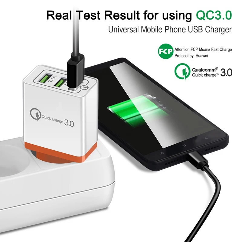Настенное зарядное устройство Quick charge 3 0 для iPhone 6 7 8 Plus X Xiaomi mi QC3.0 быстрое Samsung galaxy S7