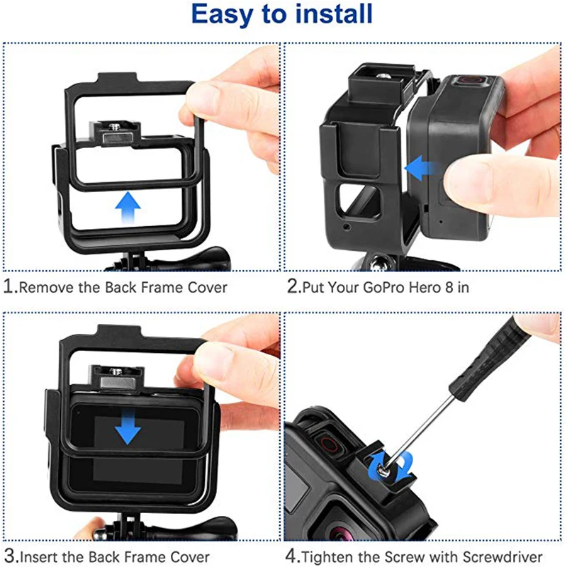 Рамка из алюминиевого сплава для GoPro Hero 8 аксессуары экшн-камеры защитный чехол |