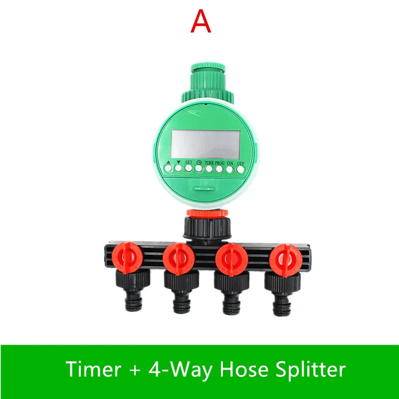 4 ходовой разветвитель для шланга с таймером на батарейках распределитель воды