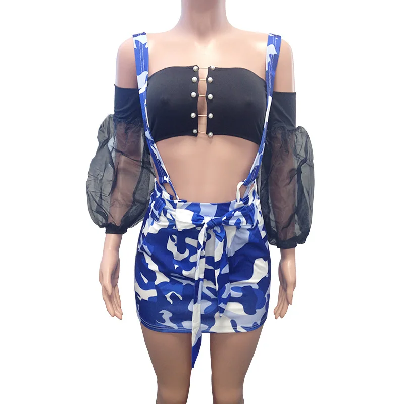 

Zoctuo 2020 Mini Skirt Elegant Camouflage Skirts Womens Natural Waist Skirt Strap Skirt Kawaii Skirts Womens Bow Skirt