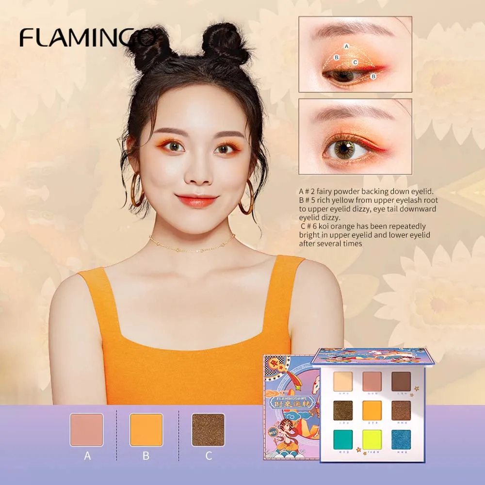 FLAMINGO Косметики девять Цвет глаз диск для теней Make Up блеск матовый имитация
