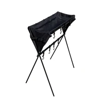 outdoor camping storage grill travel sundries clothes hanger camping aluminum alloy bracket oxford cloth kitchenware shelf