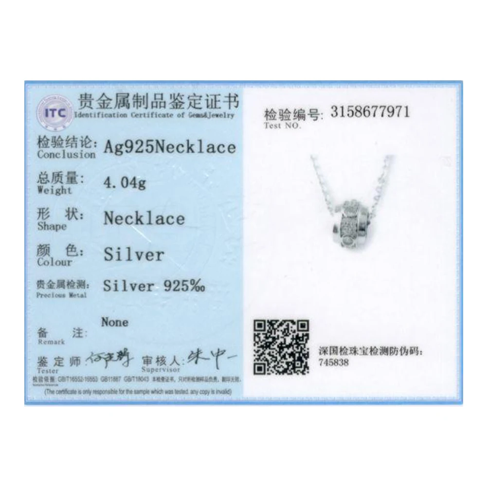 

LEKANI 925 Sterling Silver Necklaces For Women Round Minimalist Pendant Shining Zircon Choker Necklace Fine Jewelry Hot Sale