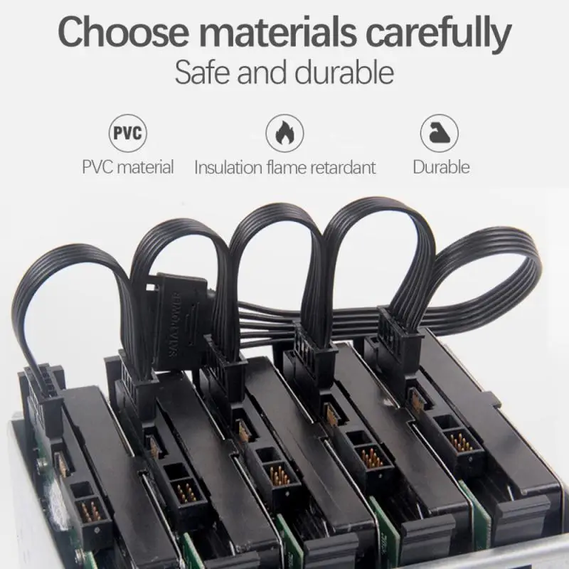 Новый PZ 4Pin 18AWG провода для жесткого диска IDE/SATA Molex до 5-Порты и разъёмы 15Pin SATA