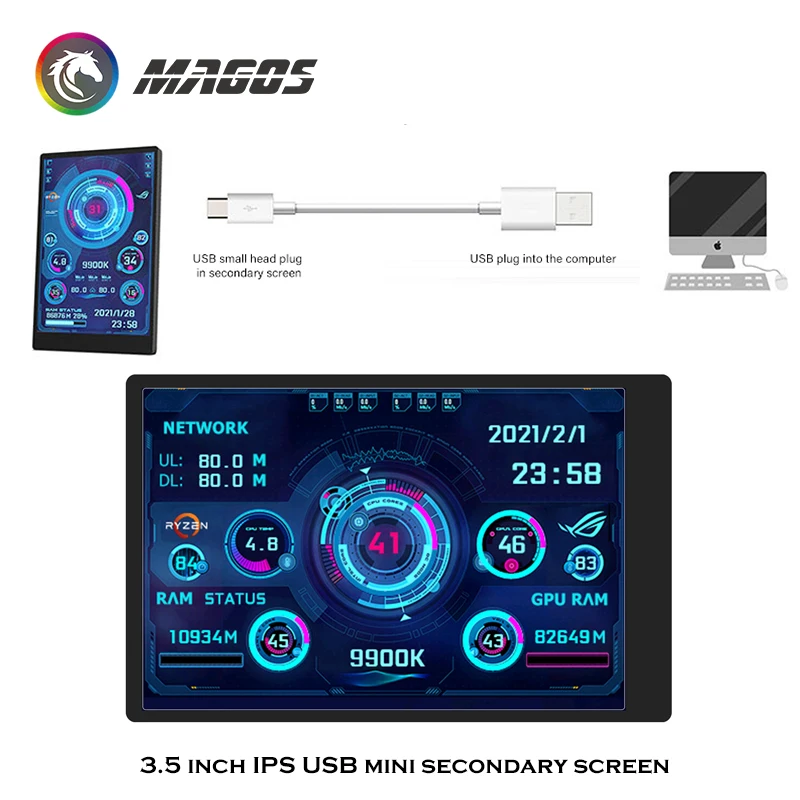 3 5 дюймовый IPS-экран мини-монитор для ПК чехол компьютера ноутбука цифровой экран