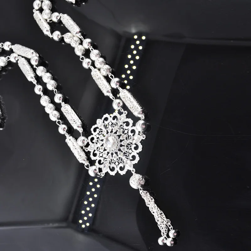 New Morocco Trendy Body Jewelry Sterling Sliver Plated Women Shoulder Jewelry Arabic Birdal Jewelry