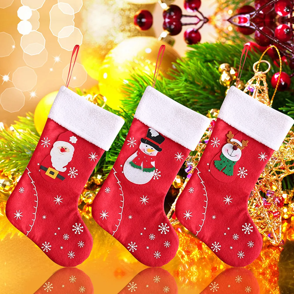 

Christmas Stocking Apple Bag Cute Santa Snowman Elk Christmas Children Student Gift Autume Winter New Year Window Accessories