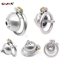 stainless steel shastity cage with urethral sound penis cock ring for adult games chastity devices bird cage sex toys for man