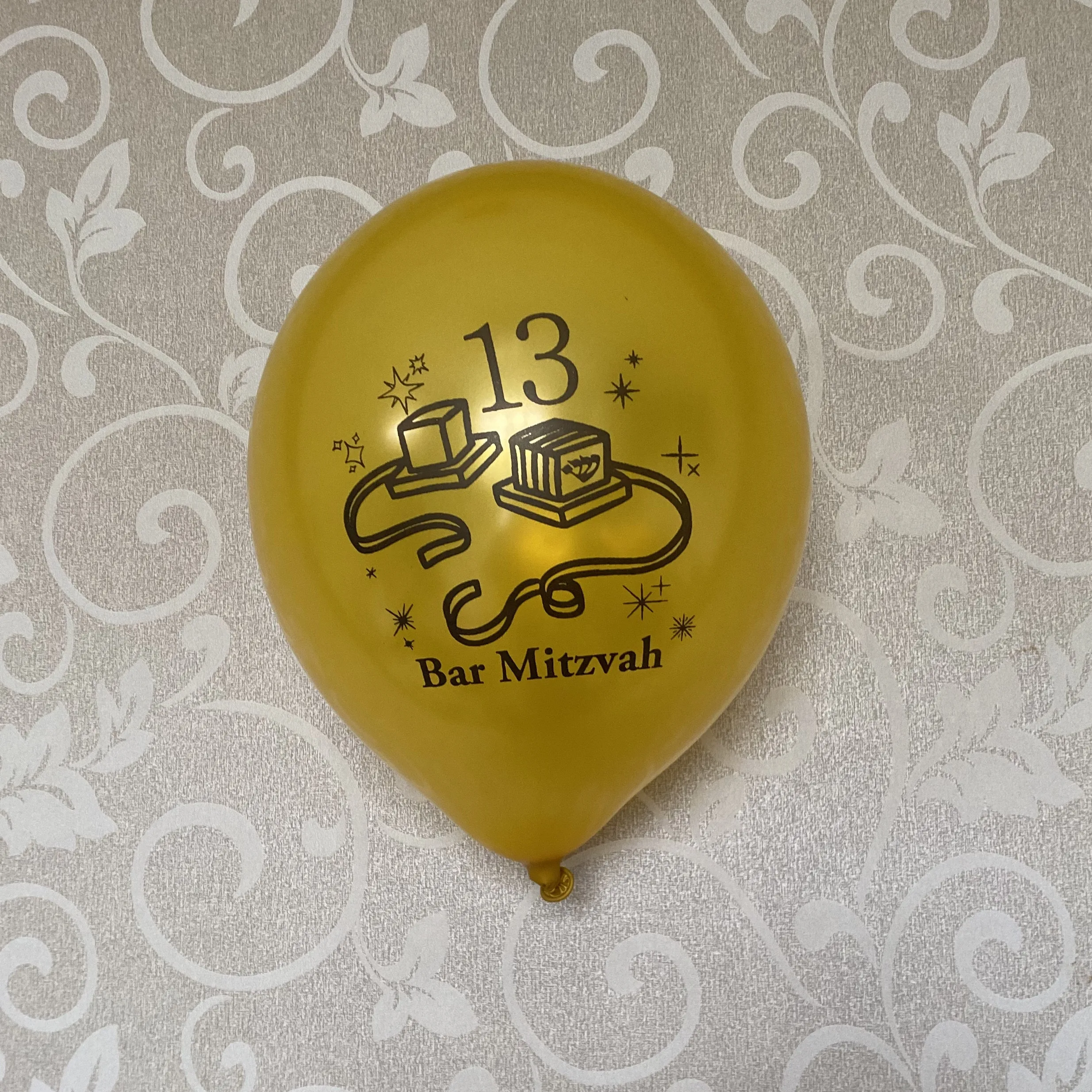 Bar Mitzvah globos Tefillin decoraciones oro azul negro ni&ntilde;o de 13 fiesta de cumplea&ntilde;os 15 piezas globos de l&aacute;tex-4