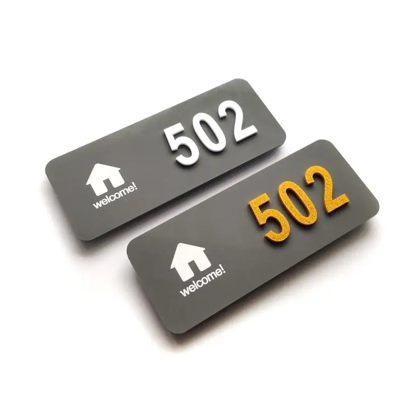 Домашнее использование дверные цифры знаки современный стиль акриловые вывески