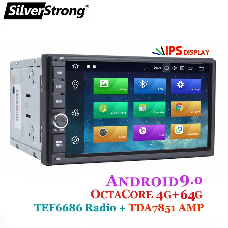Android 9,0 " ips DSP 64G Восьмиядерный/четырехъядерный 2 Din Универсальный Автомобильный gps Радио навигационный плеер мультимедийный экран без dvd-плеера