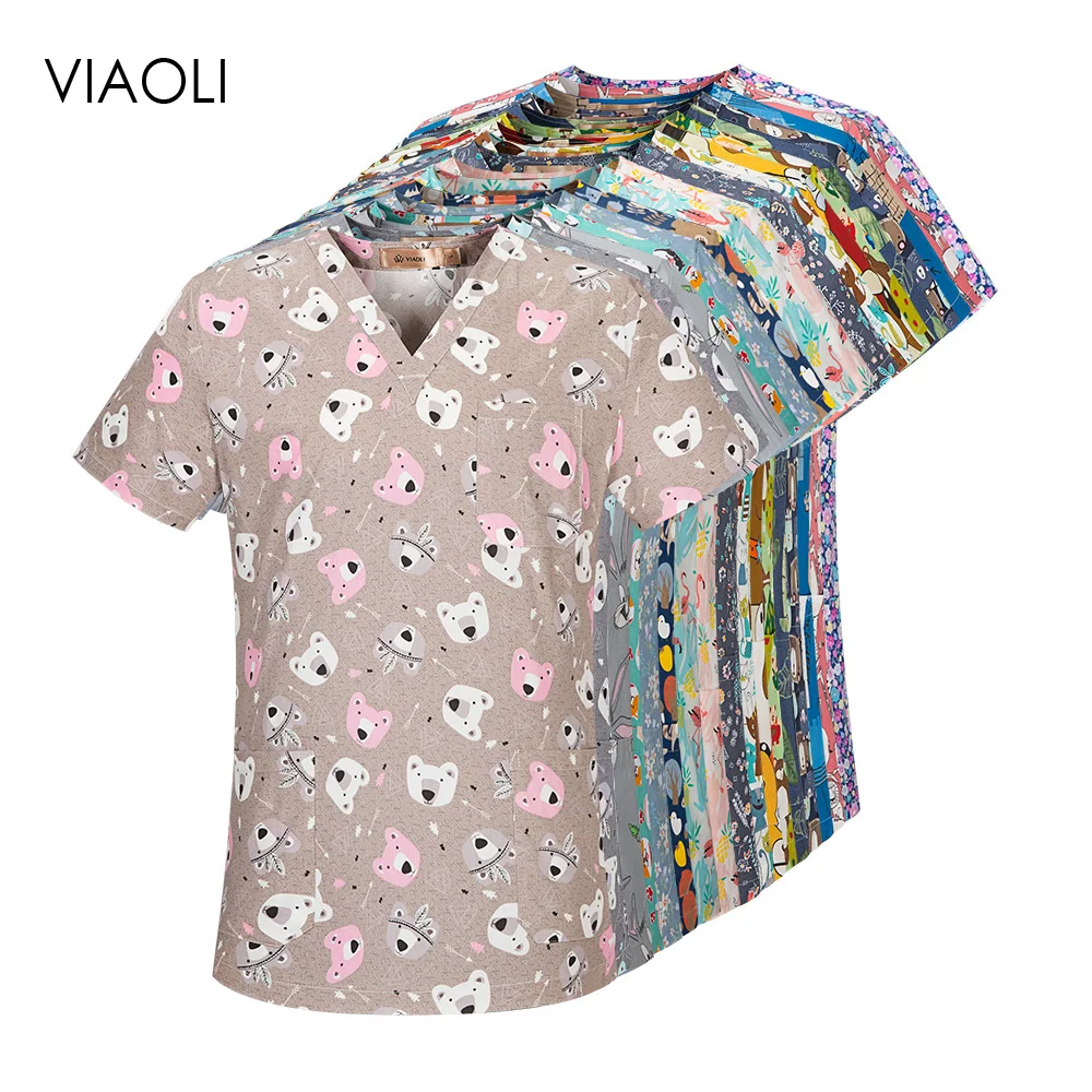 

viaoli pharmacy pet hospital nurse uniform scrubs dentistry doctor overalls lab coat spa uniform medical women surgical uniforms