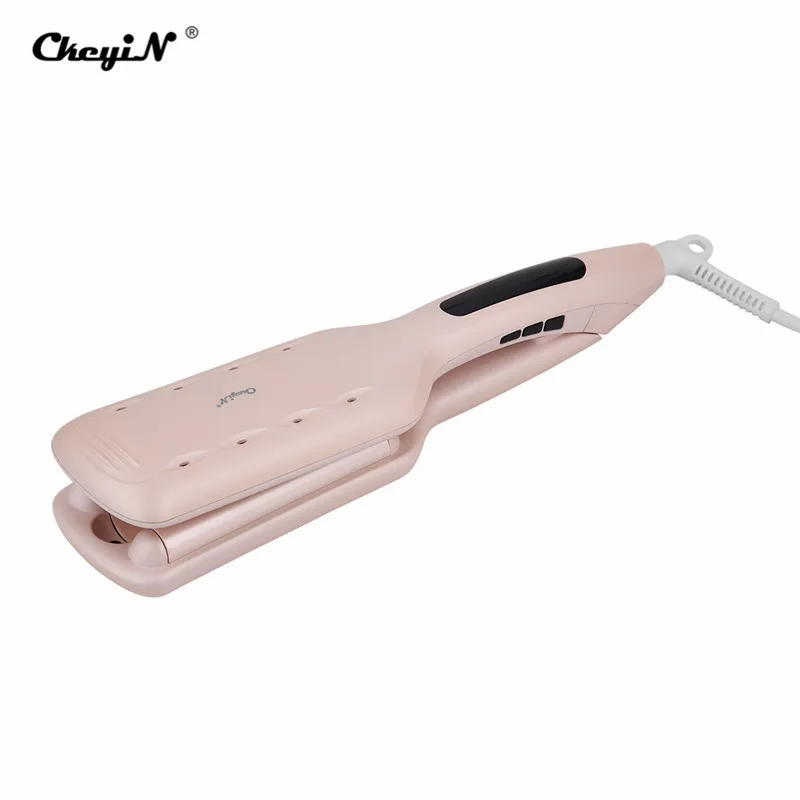 

Professional Hair Styling Tool with 3 Barrels Hair Waver Dual Voltage Ceramic Curling Iron Wand With LCD Temperature Display