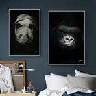 Современный Животные настенная живопись Плакаты и отпечатки настенная живопись на холсте черного цвета с принтом обезьяна картина 