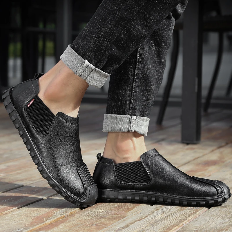 

Men Shoes Luxury Brand Genuine Leather Casual Shoes Men Loafers slip on Moccasins outdoor fashion Italian Shoes for Men