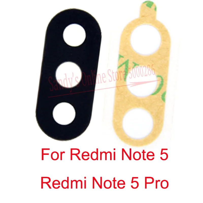 Новые стеклянные линзы для задней камеры Xiaomi Redmi Note 5 / Pro большие с клеем запасные