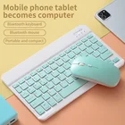 Перезаряжаемая универсальная 10-дюймовая Беспроводная Bluetooth клавиатура и мышь для IPad Iphone MAC Android Phone Samsung Tablet Windows