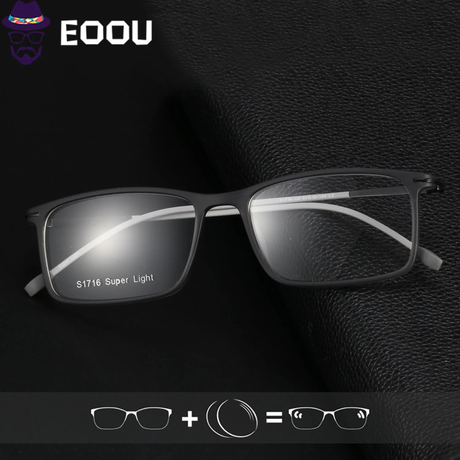 

New Fashion Brand Design Optical Glasses Prescription Anti blue light Oculos Myopia Multifocal Lens Men Square Frame Glasses