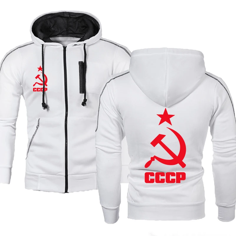 Mens Jacket Unique CCCP Russian USSR Soviet Union Print Hooded Men Hoodies Brand Sweatshirt Casual Fashion Tracksuits | Автомобили и