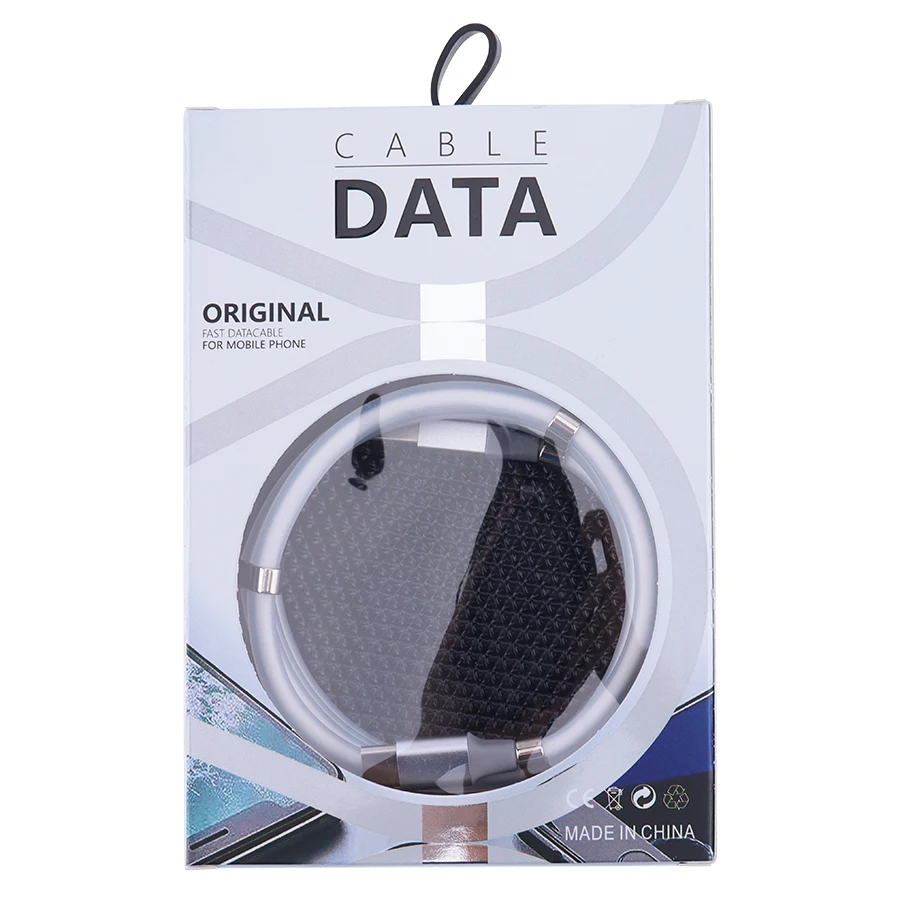 

1M Magnetic Rope Fast Charging Data Sync Cord 2A USB Cable Micro Type C Charger Line for iPhone Xiaomi Samsung Huawei 50pcs