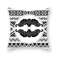 ethnic totem print cushion cover decoration home black and white pattern dot throw pillowcase sofa study accessories