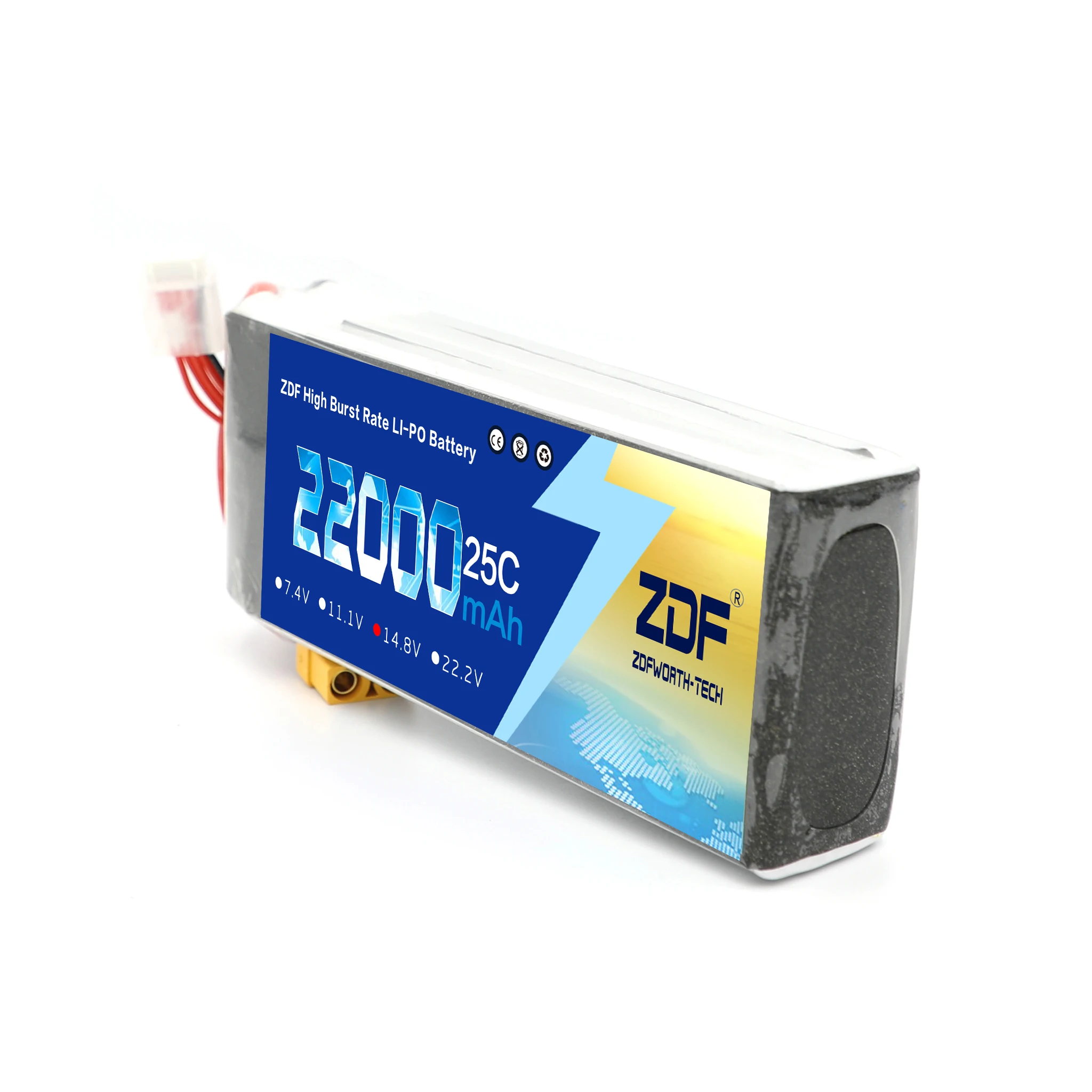 ZDF радиоуправляемый самолет LiPo аккумулятор 4S 14,8 в 22000 мАч 25C для радиоуправляемого дрона квадрокоптера вертолета автомобиля лодки батареи Li-Po 4S AKKU