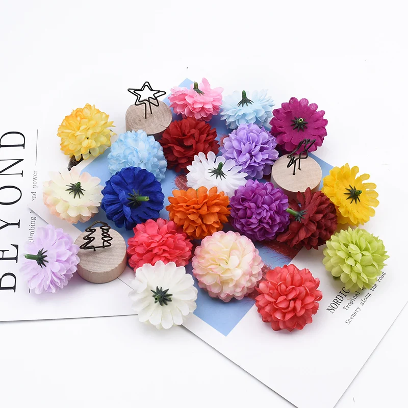 

20 Pieces Chrysanthemum Wedding Decorative Flowers Wall Artificial Flowers for Home Decoration Diy Gifts Christmas Garland