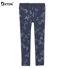 Леггинсы DXTON для девочек, повседневные длинные штаны с принтом бабочки для девочек, хлопковые брюки-карандаш на осень и зиму 2019