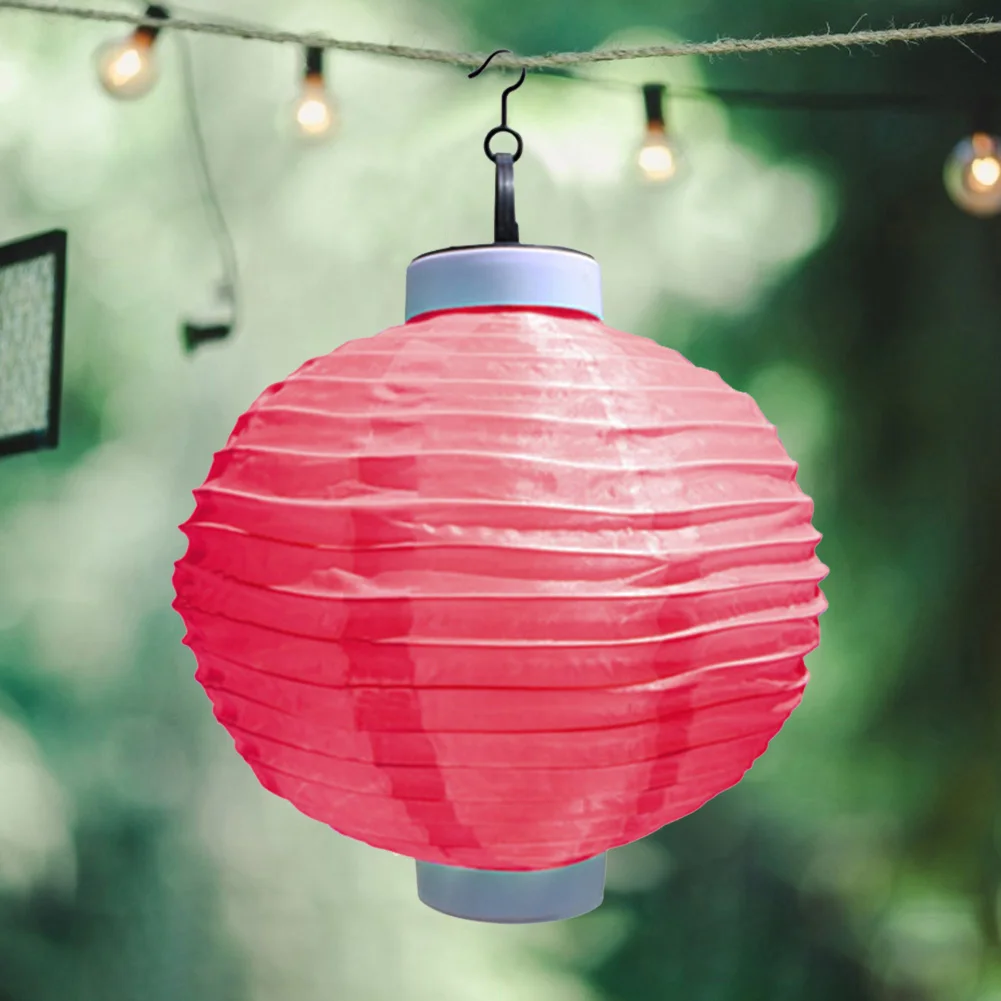 

Solar Lantern Outdoor Hanging Lantern Lamps Light Nylon Chinese Traditional Style Ornament for Restaurant Home Festival Decor