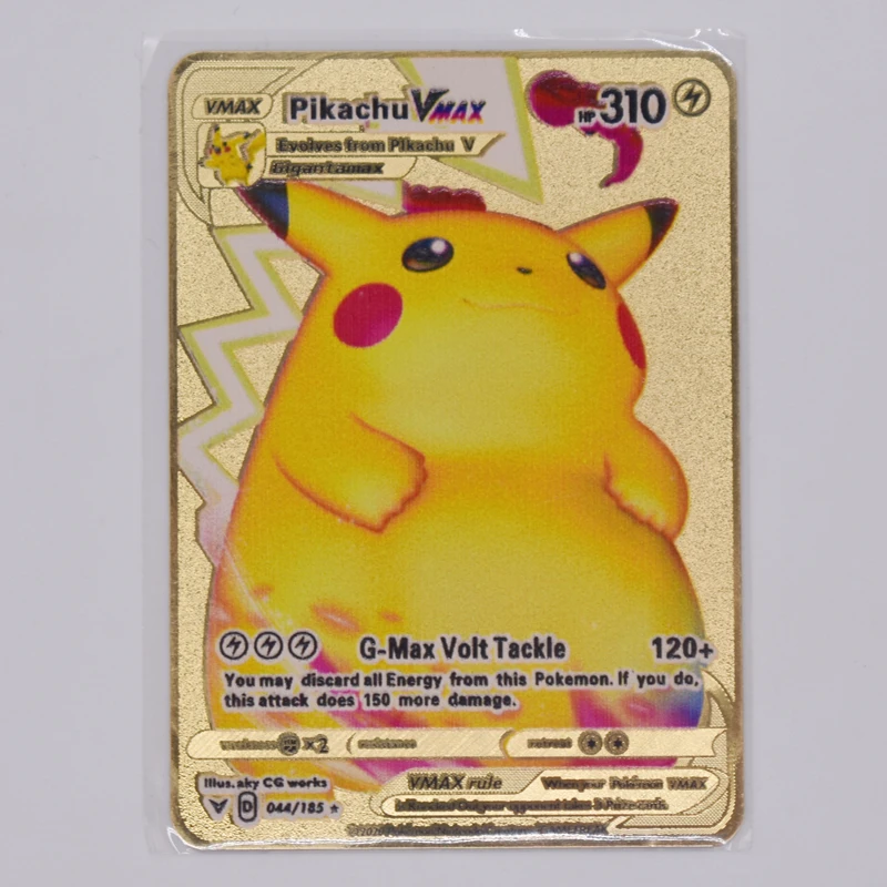 Tarjetas de Pok&eacute;mon Metal dorado, Colecci&oacute;n poco com&uacute;n, entrenador de batalla, juguetes para ni&ntilde;os, 2021-0