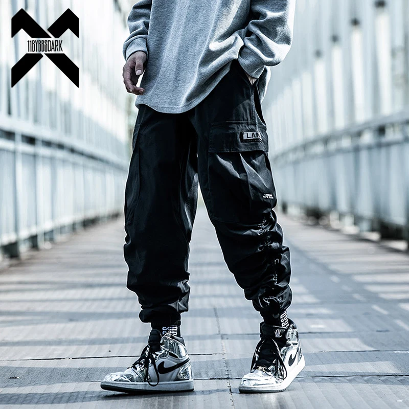 

11 BYBB'S DARK Hip Hop Cargo Harem Pants Men Streetwear Joggers High Street Casual Pockets Male Streetwear Black Harajuku WB042