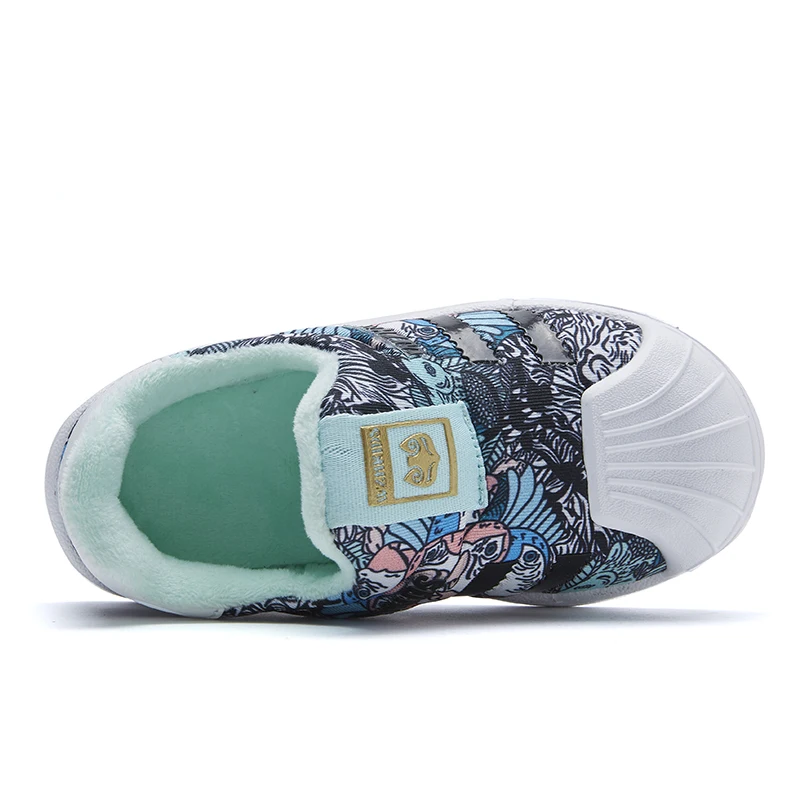 Winter Warm Little Boys Shoe Designer Unisex Sport Shoes For Children Wearable Baby Girls Casual Sneakers Flat Kids Slip-on | Детская