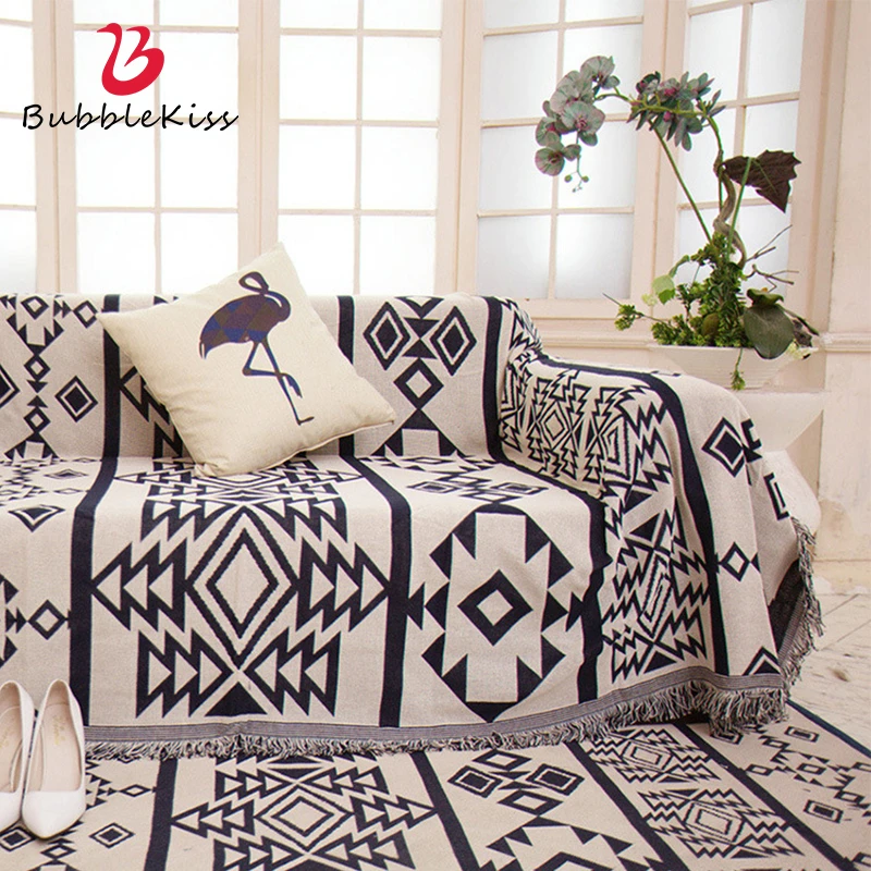 Геометрическое покрывало для дивана Bubble Kiss классическое хлопковое