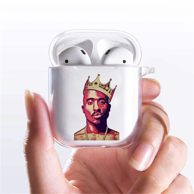 Чехол Rapper Tupac 2Pac Makaveli для Apple airpods чехол s 1 2 прозрачный Airpod мягкий наушников