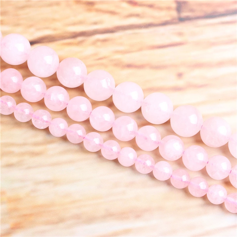 

Natural Stone Beads Matte Lava Natural Pink Crystal Stone Loose Stone Round Beads For DIY Jewelry Bracelet Necklace Make