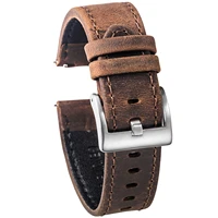 hemsut genuine leather watch bands bracelet quick release saddle calf replacement watch strap for women men 18 20mm 22mm