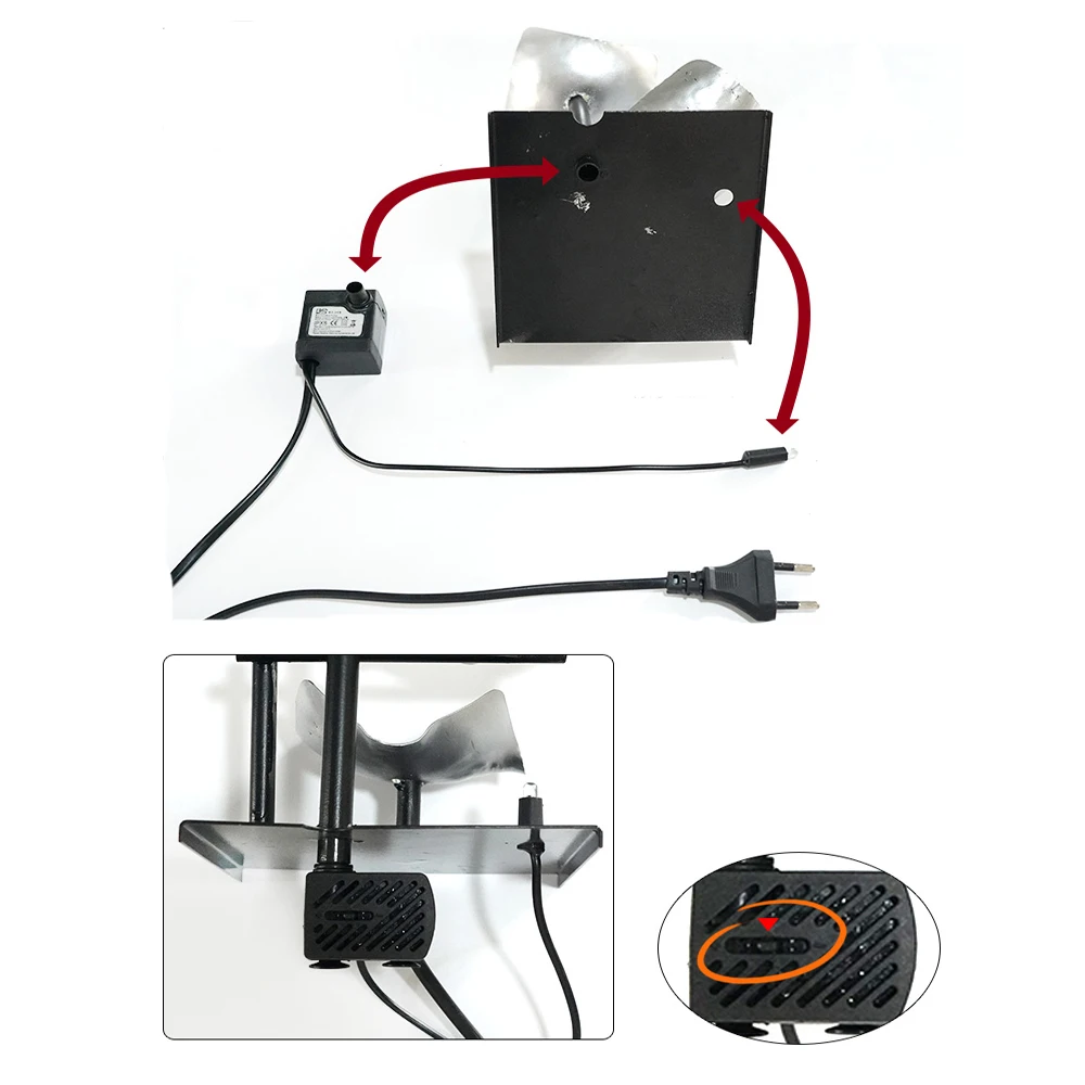 Минималистичный 3 этажный фонтан комнатный настольный Водопад с выключателем