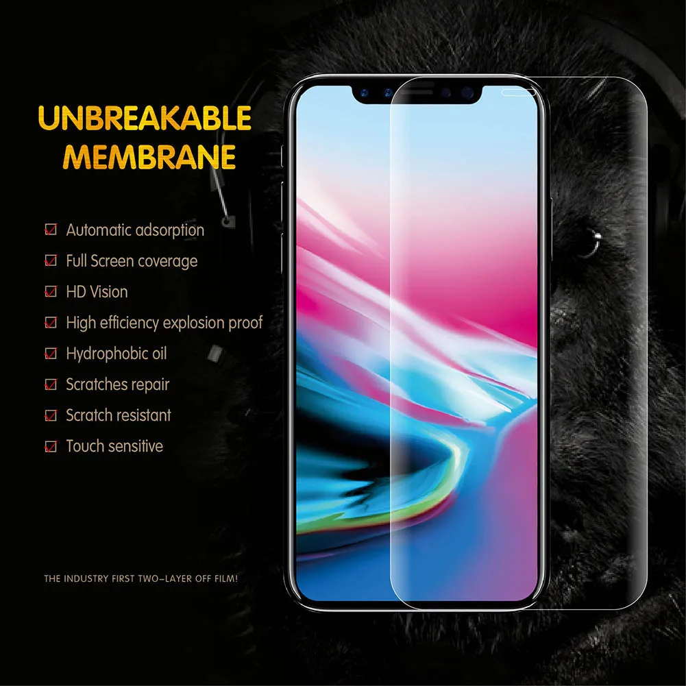 Защитная пленка для экрана из мягкого ТПУ полное покрытие изогнутая 3D кромка Samsung