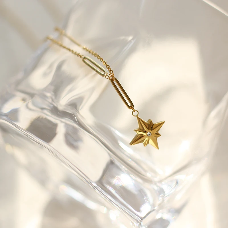 

Silver 925 Collane Donna Pendant Splicing Chain Necklace with Sea Star Pendant Charm Necklace for Girl Birthday Gift