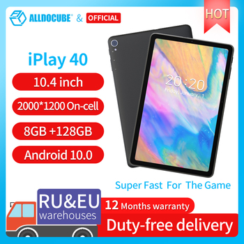 ALLDOCUBE iPlay 40 Android 10.0 Tablet 10.4 inc Octa Core 8GB RAM 128GB ROM Tablet PC Dual Cameras 4G lte 2K Fullview Screen