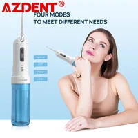 azdent detachable oral irrigator 4 modes travel electric teeth cleaner 5 jet tips usb charger 200ml water tank ipx7 waterproof