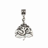 30pcs alloy tree leaf om yoga sign charm pendants for jewelry making findings 24 8x44 2mm a 383a
