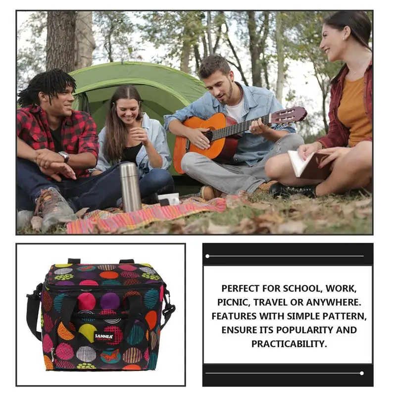 

1pc 10L Heat Preservation Bag Bento Bag Double Layer Oxford Cloth Lunch Bag