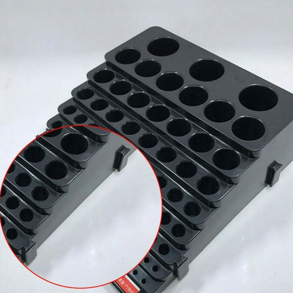 Professional Tools Saving Space Detachable Drill Organizer Multi Hole Simple Practical Storage Box Milling Cutter Holder Durable