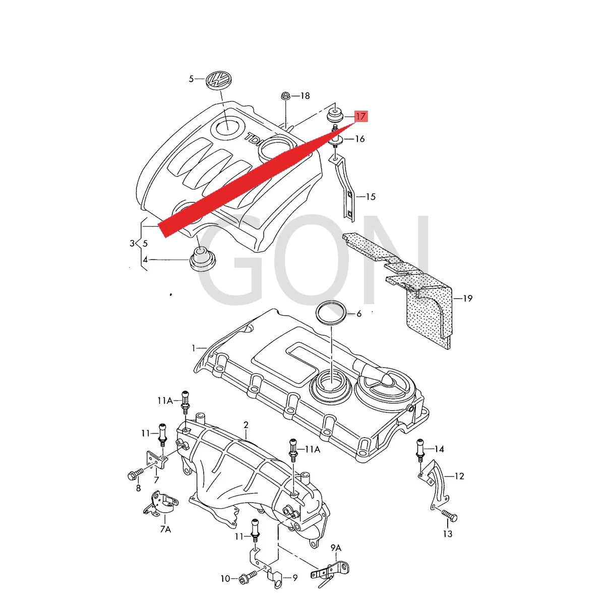 

Sheath Vol ksw age nPo loC las sic Sha ran Jet taV ari ant Tou ran Gol fVa ri nt Metal screw Flat washer Meson round