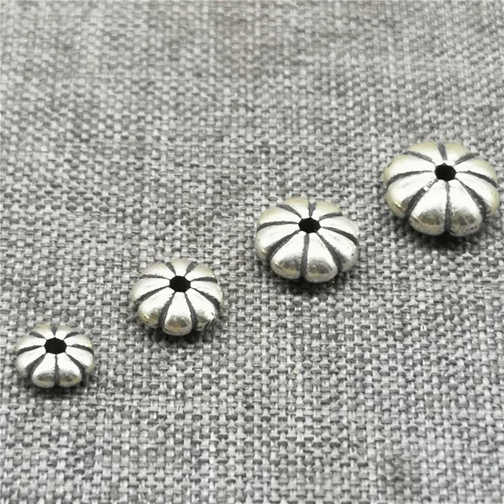 10 Pieces of 925 Sterling Silver Sunflower Flower Beads for Bracelet Necklace