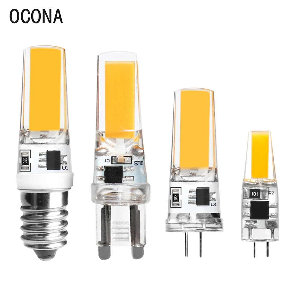 

4pcs/lot G4 G9 LED 12V DC Lamp AC 220V Light Bulb 3W 5W LED COB Spotlight Chandelier Replaces Halogen Lamps Cold/Warm White E14