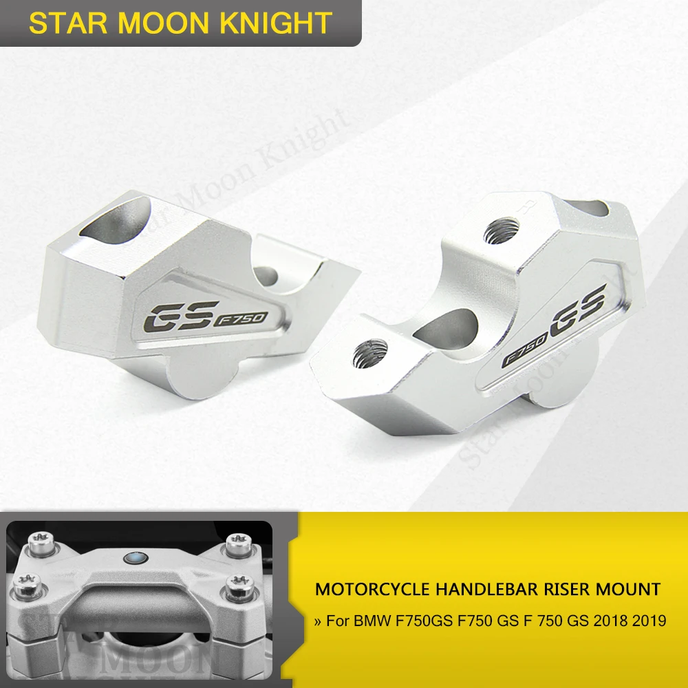 

F750GS F750 GS 2018 2019 22MM Handlebar Risers Clamp Height up also Backward Extend Adapters with Bolts for BMW 2018 2019 F750GS
