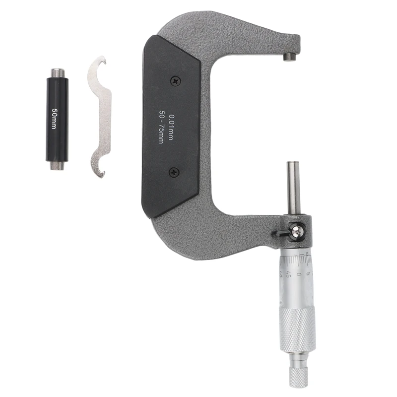 

External Thread Micrometer 50-75mm Precision 0.01mm Gauge Mechanical Micrometer Spiral Micrometer