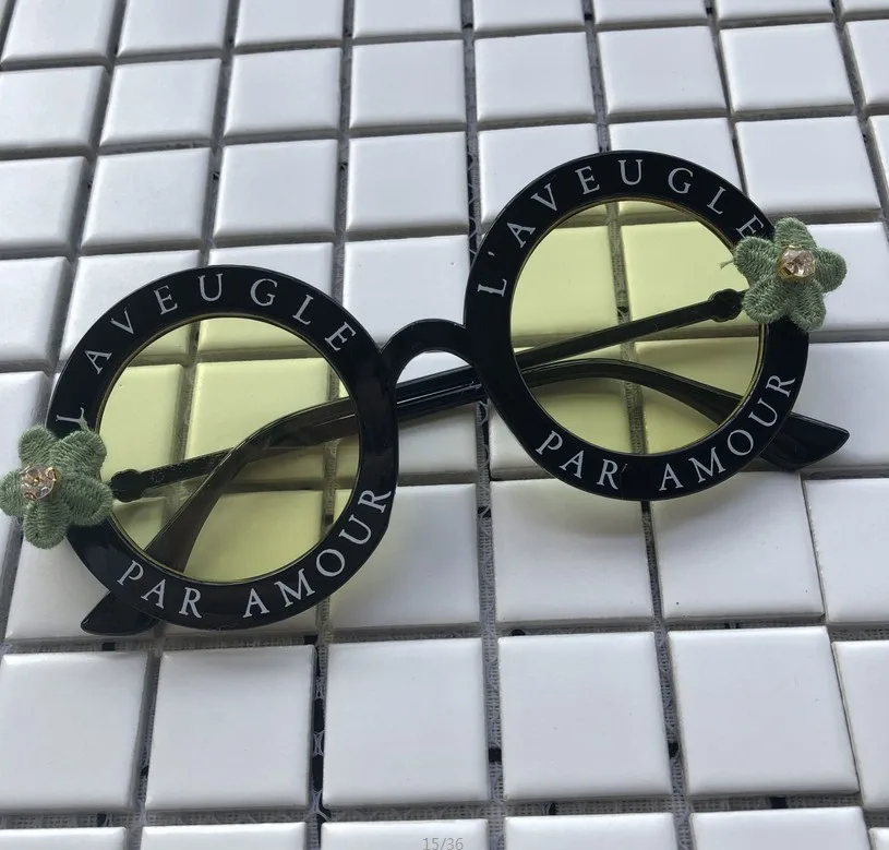 Милые Солнцезащитные очки с цветочным дизайном модные розовые круглые женские